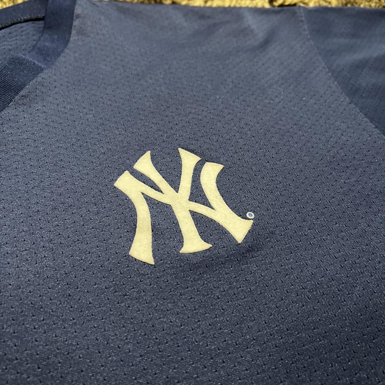 Vintage Majestic New York Yankees Henley Tee Cool - Depop