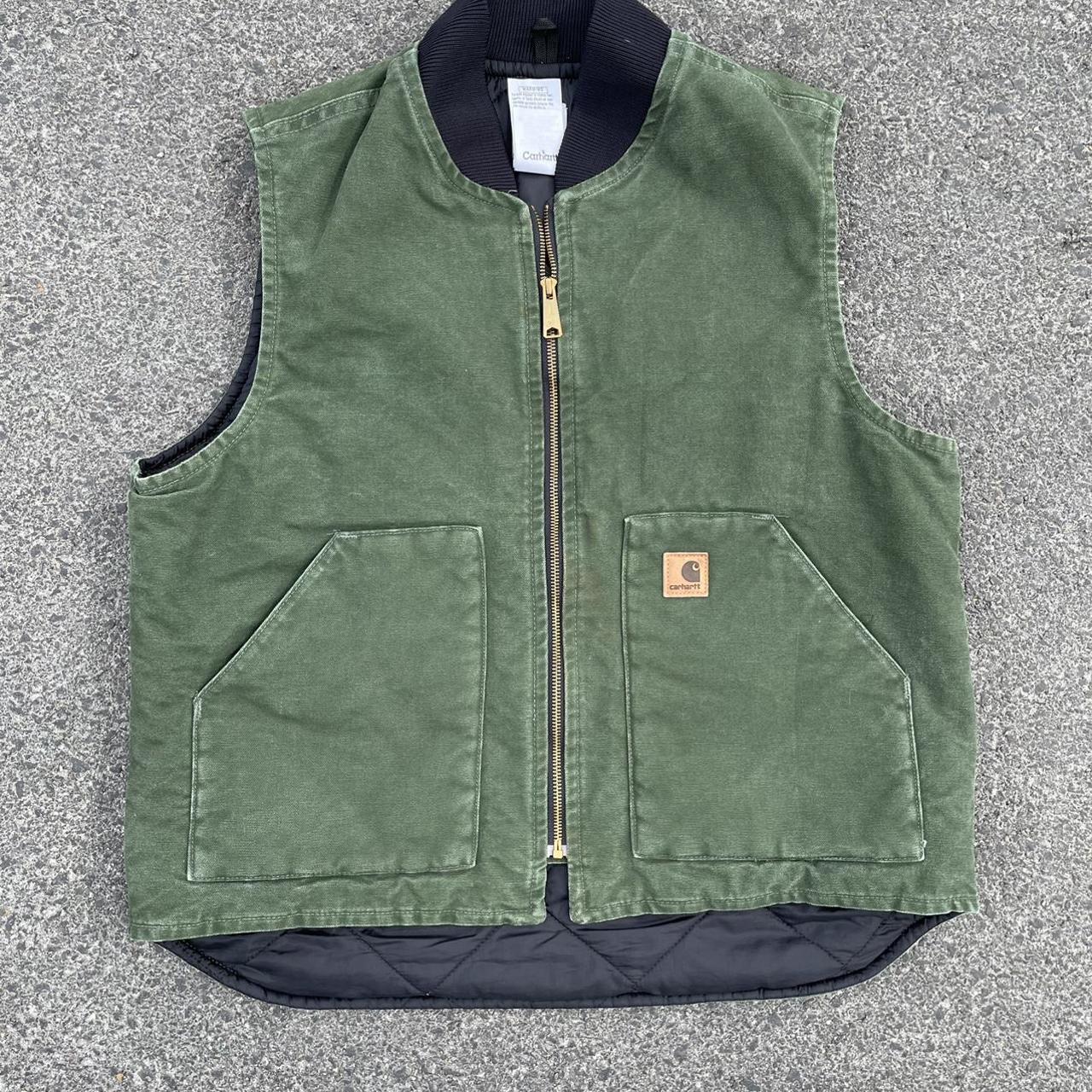 Carhartt Men's Green Gilet | Depop