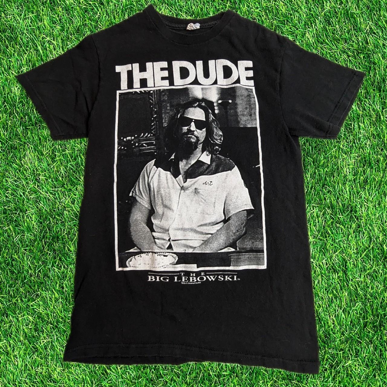 The Big Lebowski The Dude Black Big Print Tee... - Depop