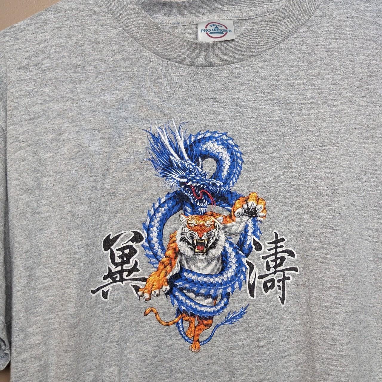 Printed Dragon Tiger Vintage Japanese T Shirt