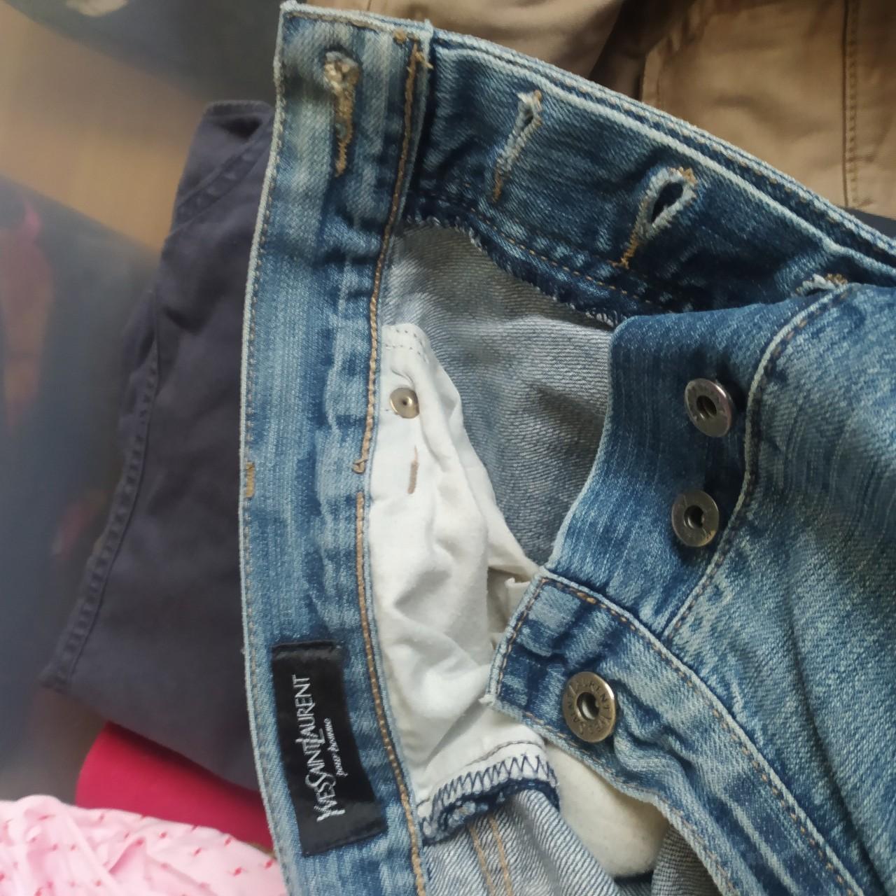 YSL vintage men's blue jeans °straight | Depop