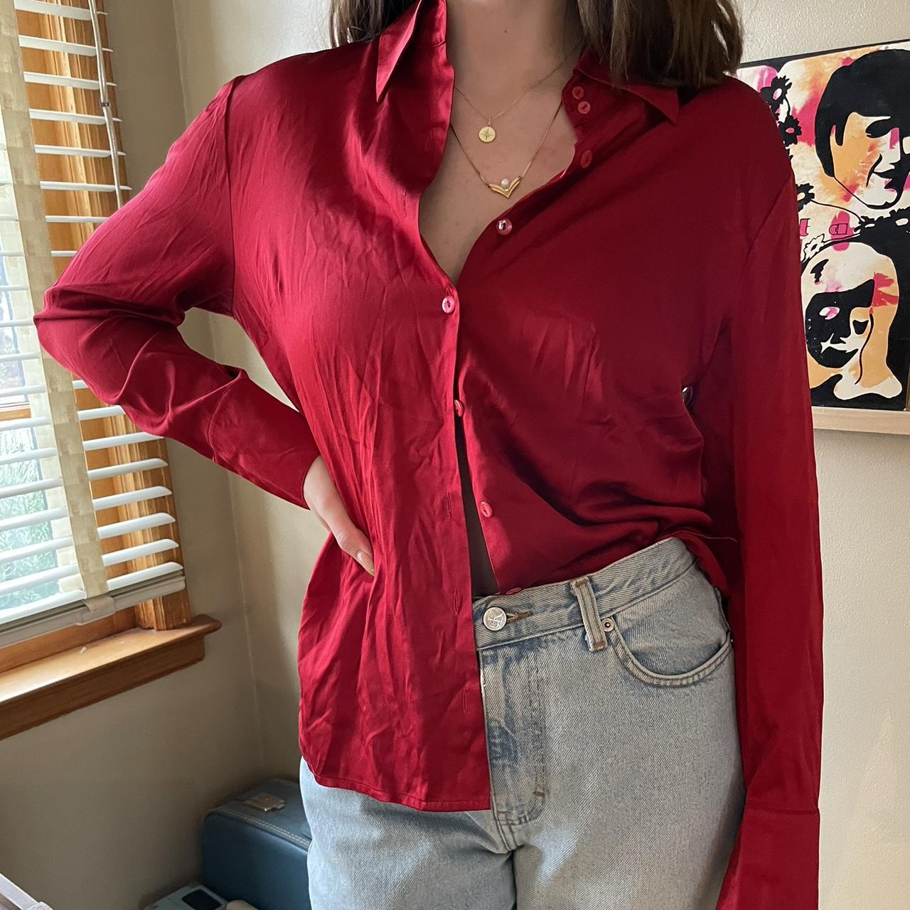 Talbots red hot sale blouse