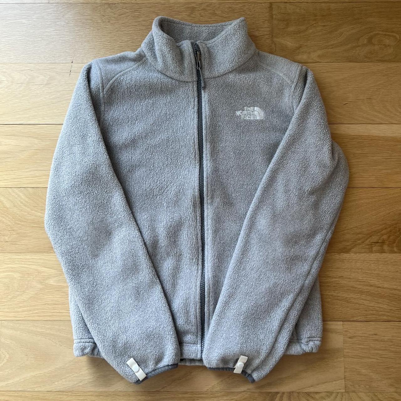 Grey North Face Zip up #northface #zipup #outerwear... - Depop