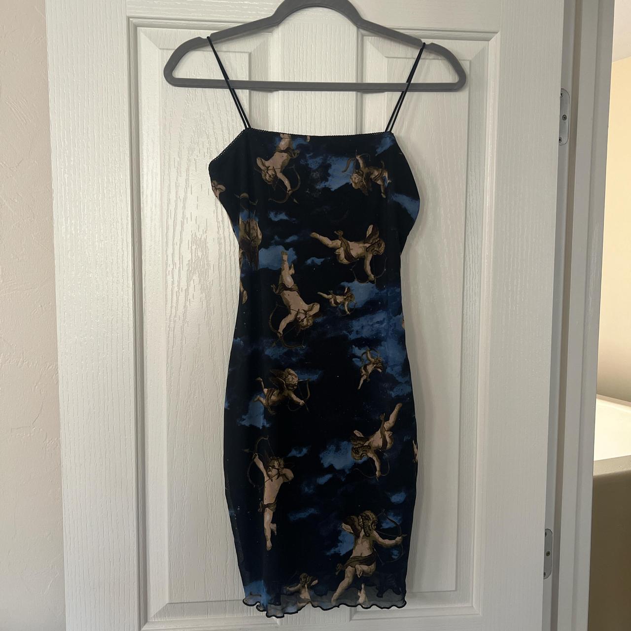 Black and blue angel dress bodycon mini party. Depop