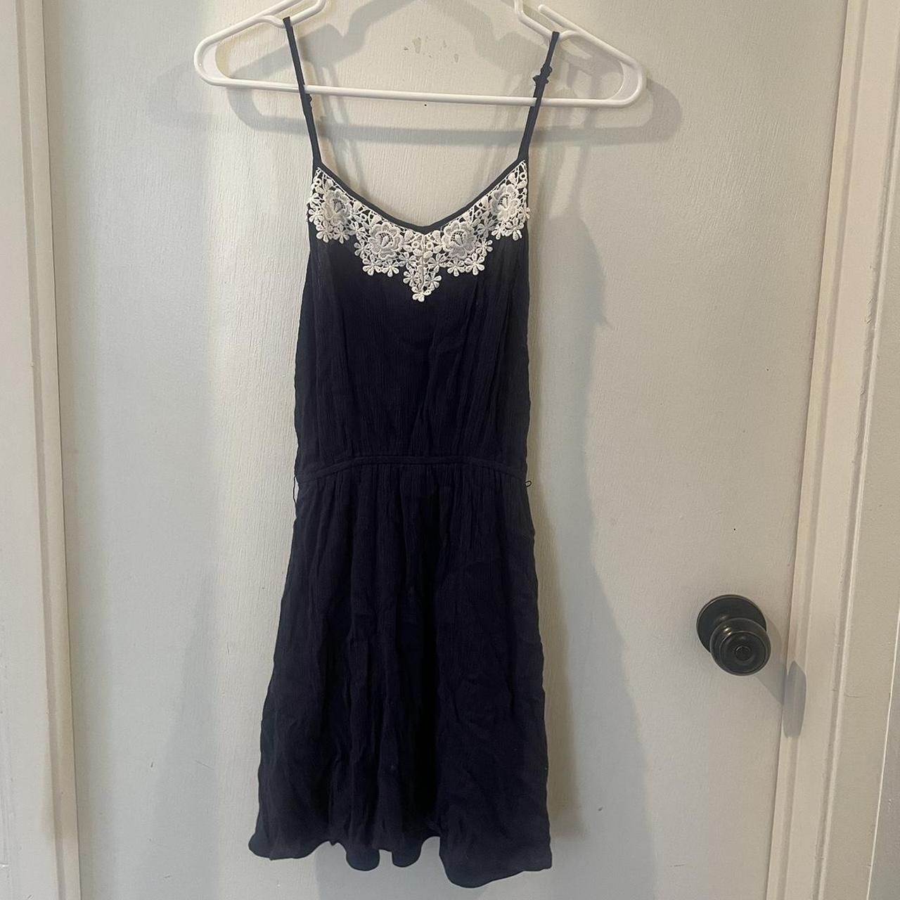 Women S Navy And White Dress Depop