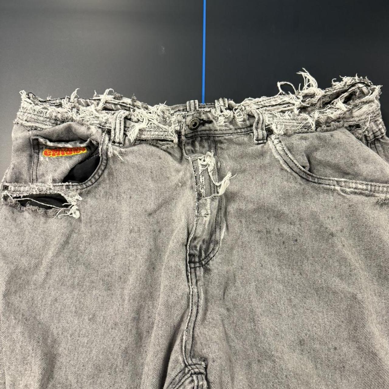 JNCO Men's Distressed Jeans - Grey/Black - 36" – … - image 3