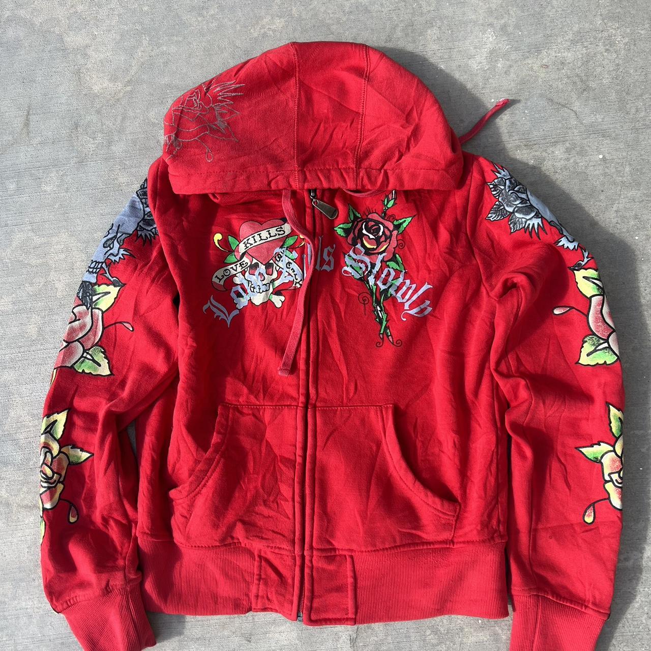 jacket with ed hardy designs not actually ed... - Depop