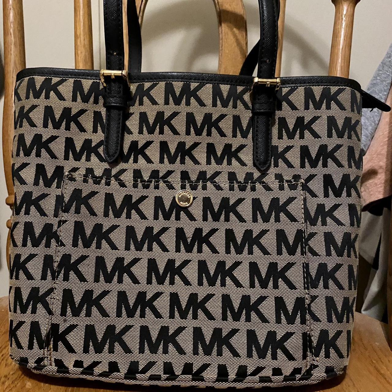 MICHAEL Michael Kors Womens Jet Set Leather Signature Tote Handbag