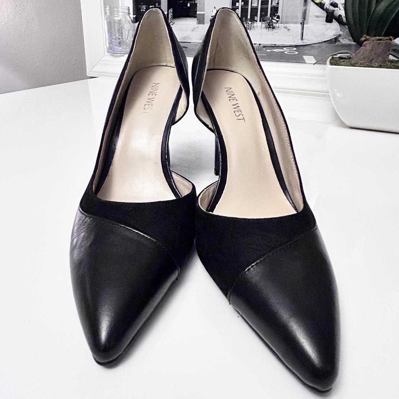 nine west black court shoes