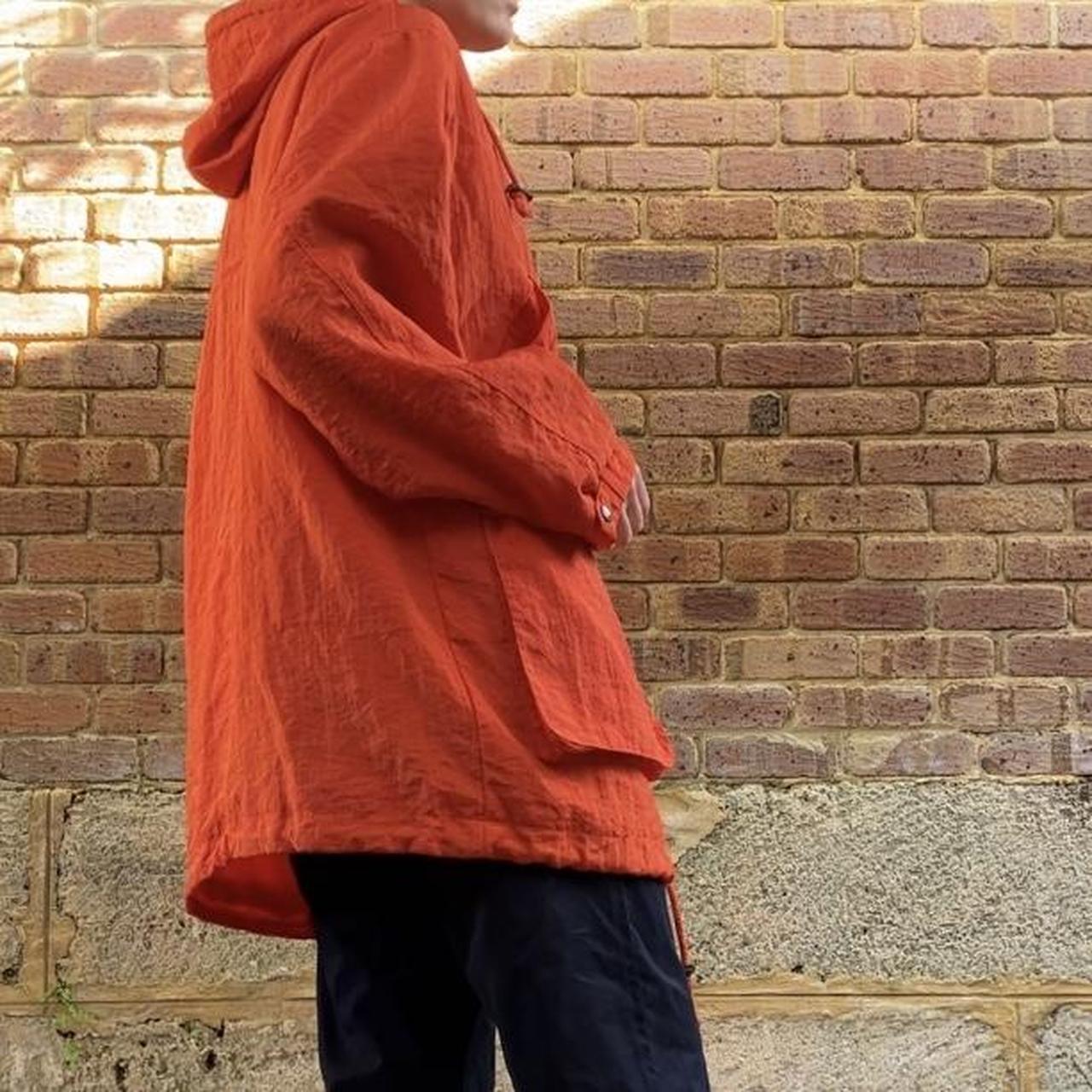 Bright orange rain jacket Drawstring waist and... Depop