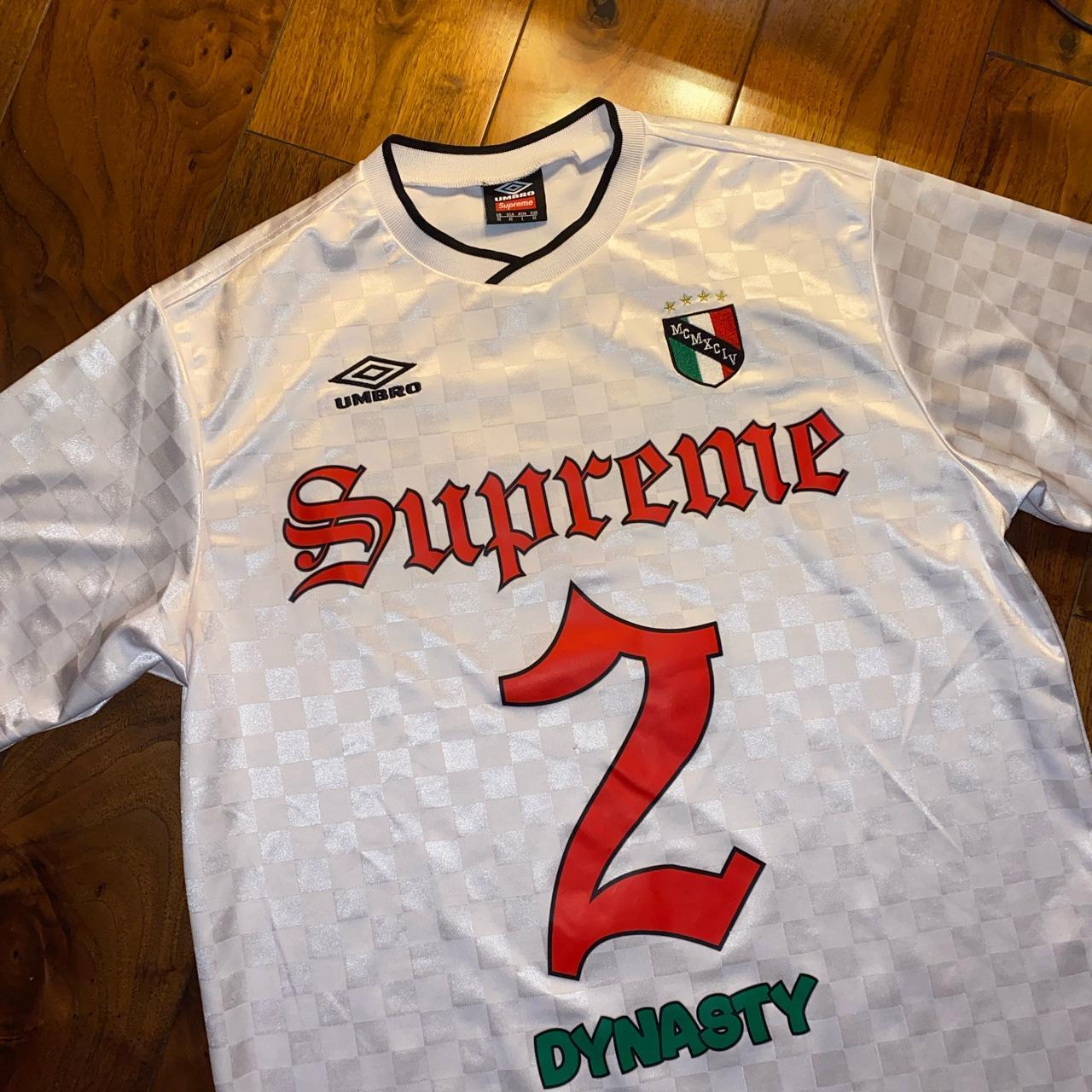 Supreme x Umbro Football Jersey White Good | Depop
