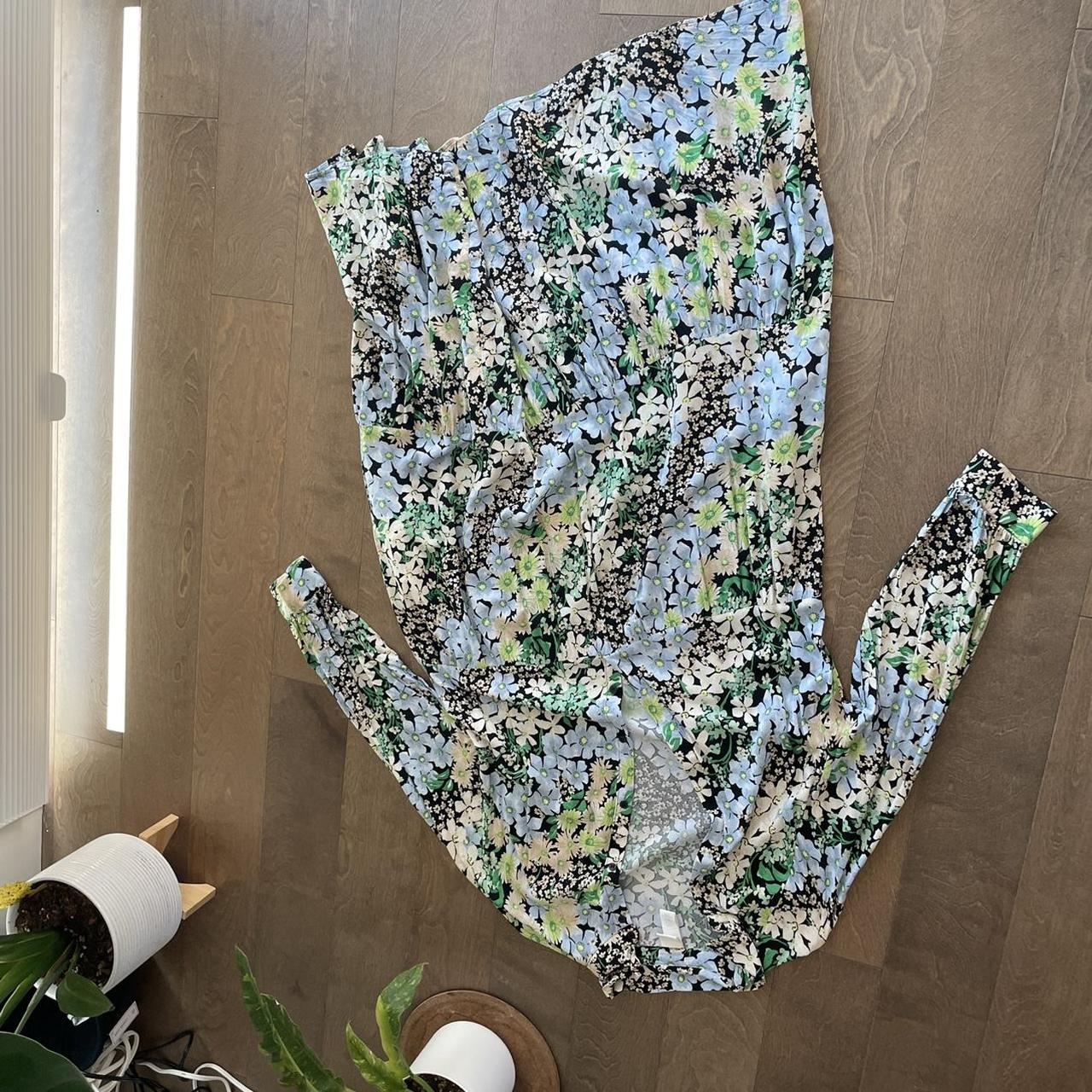H&M Women's Green and Blue Dress (2)