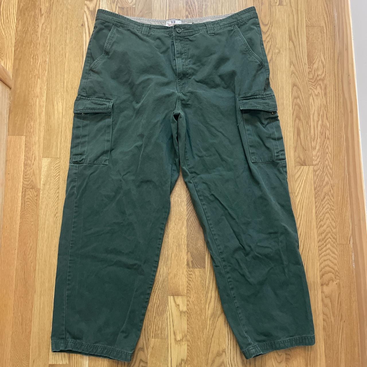 Faded Glory Men's Khaki and Green Trousers Depop