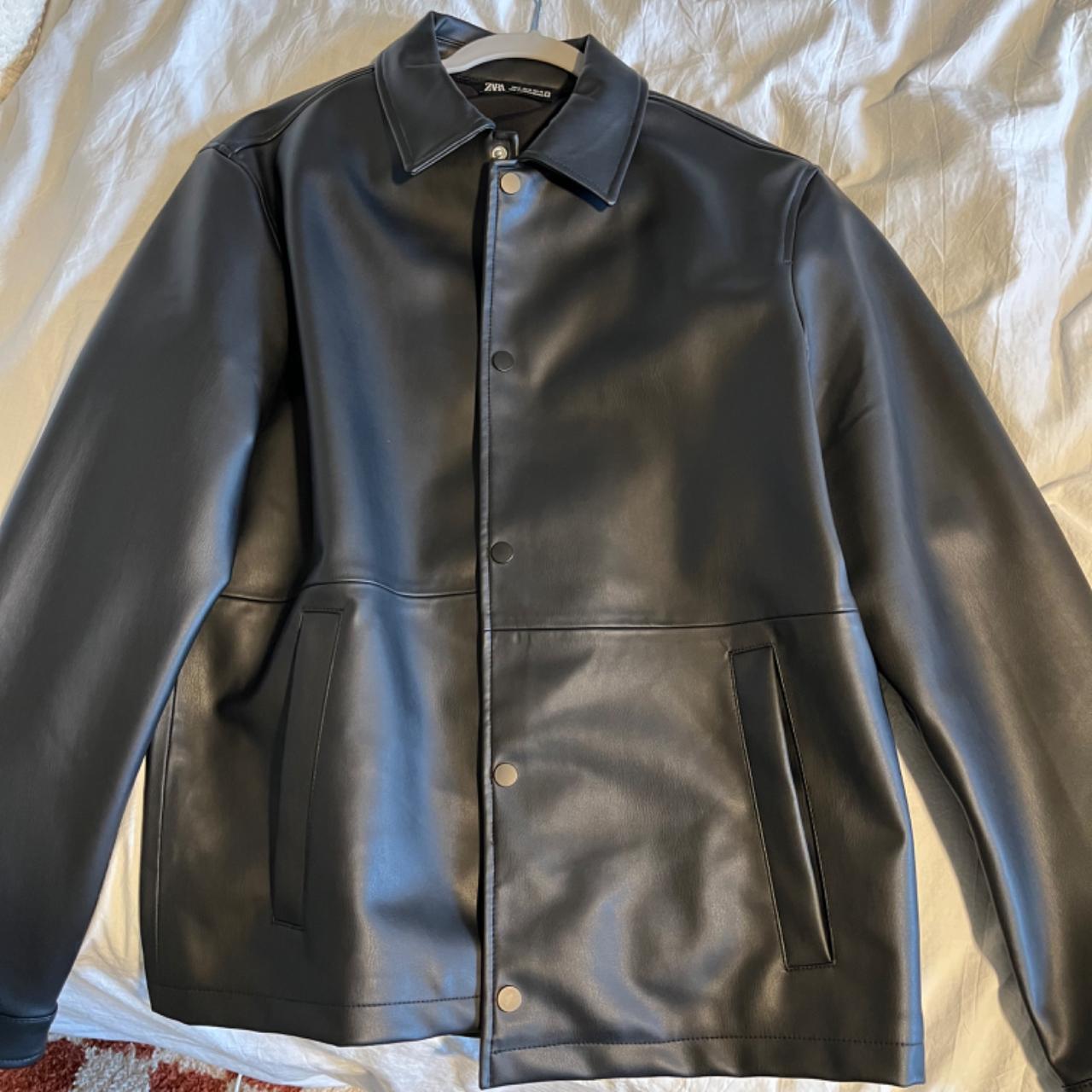 Zara Leather Jacket - Depop