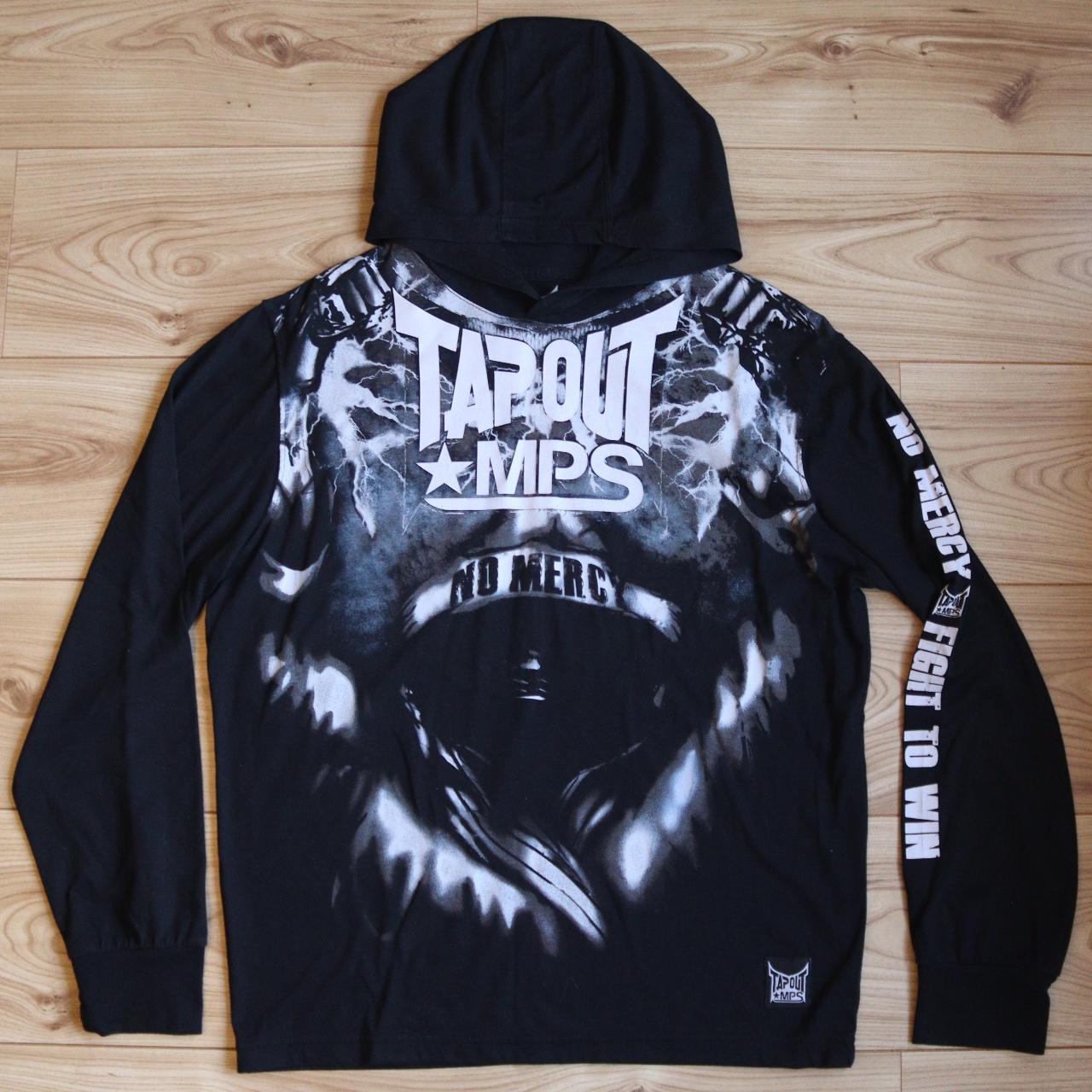 Tapout MPS No Mercy Black & White Hoodie Size... - Depop