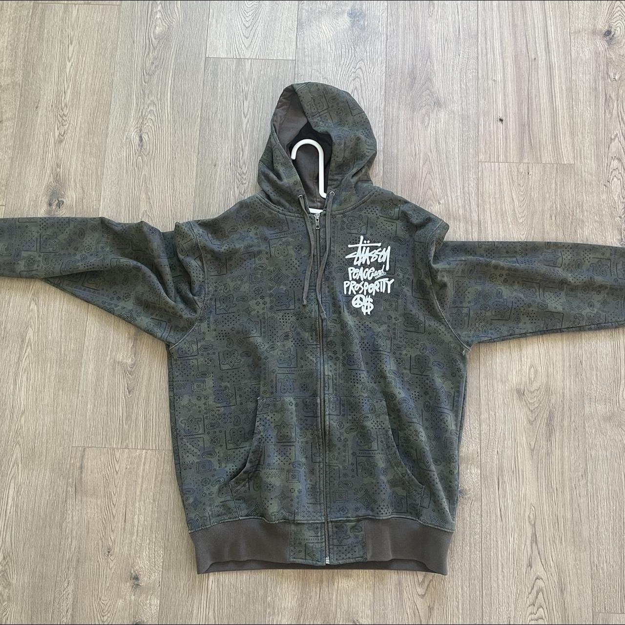 Stussy peace and prosperity zip up hoody From... Depop