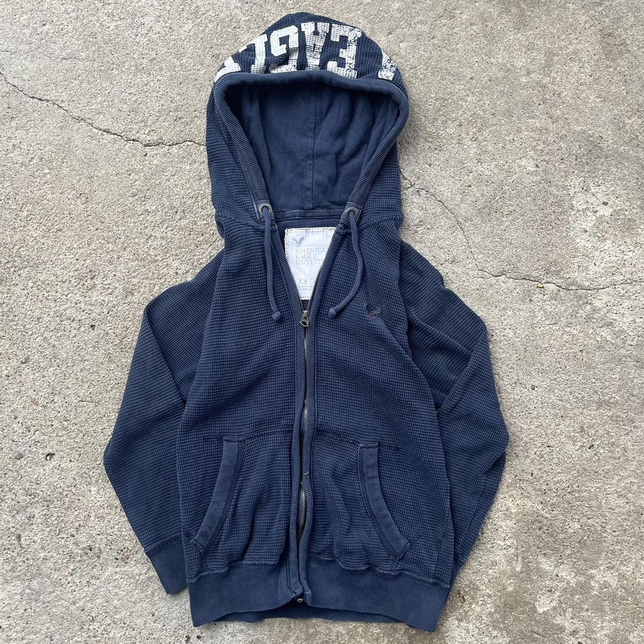 Y2K American Eagle Waffle Hoodie Waffle material