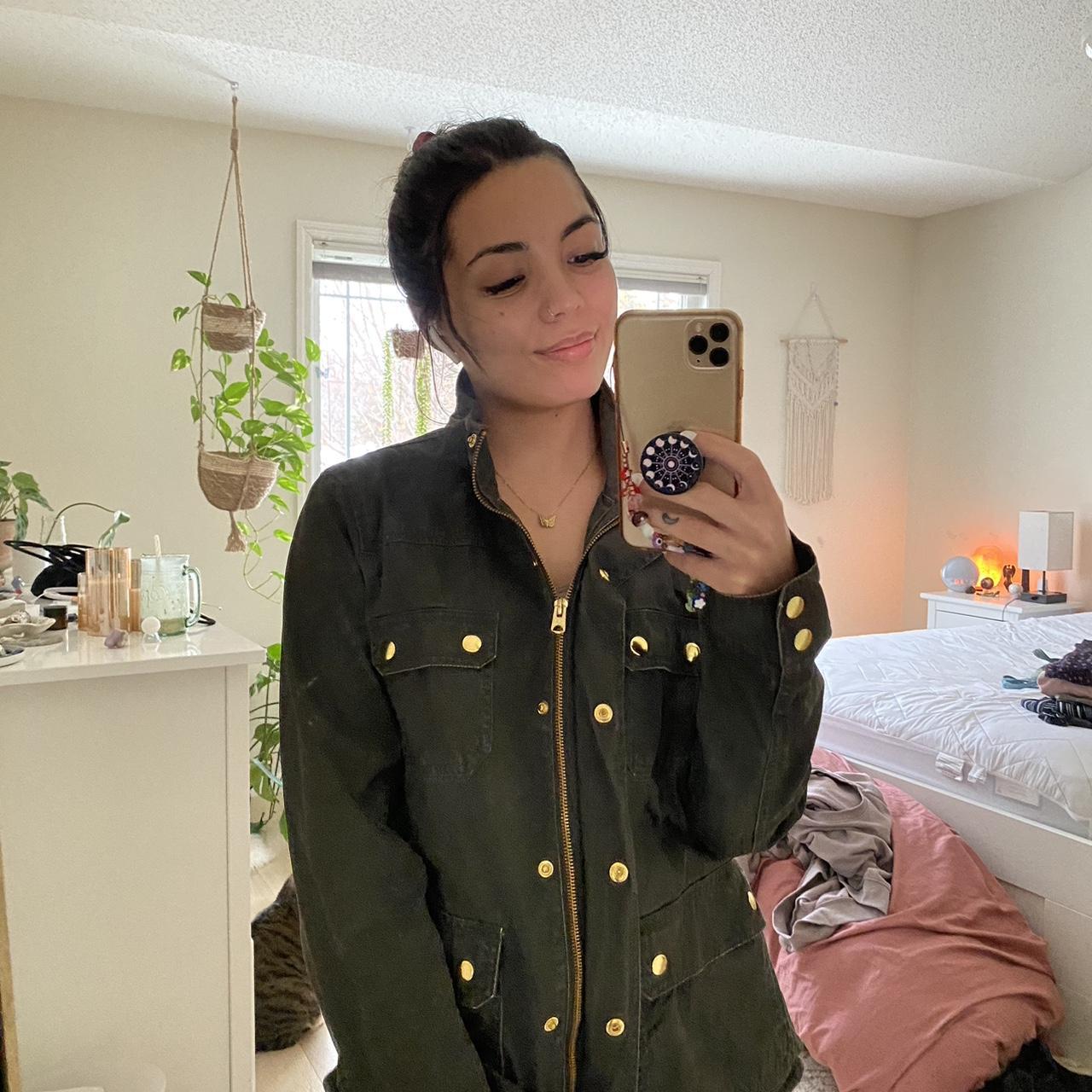 J.Crew Women's Green and Gold Jacket