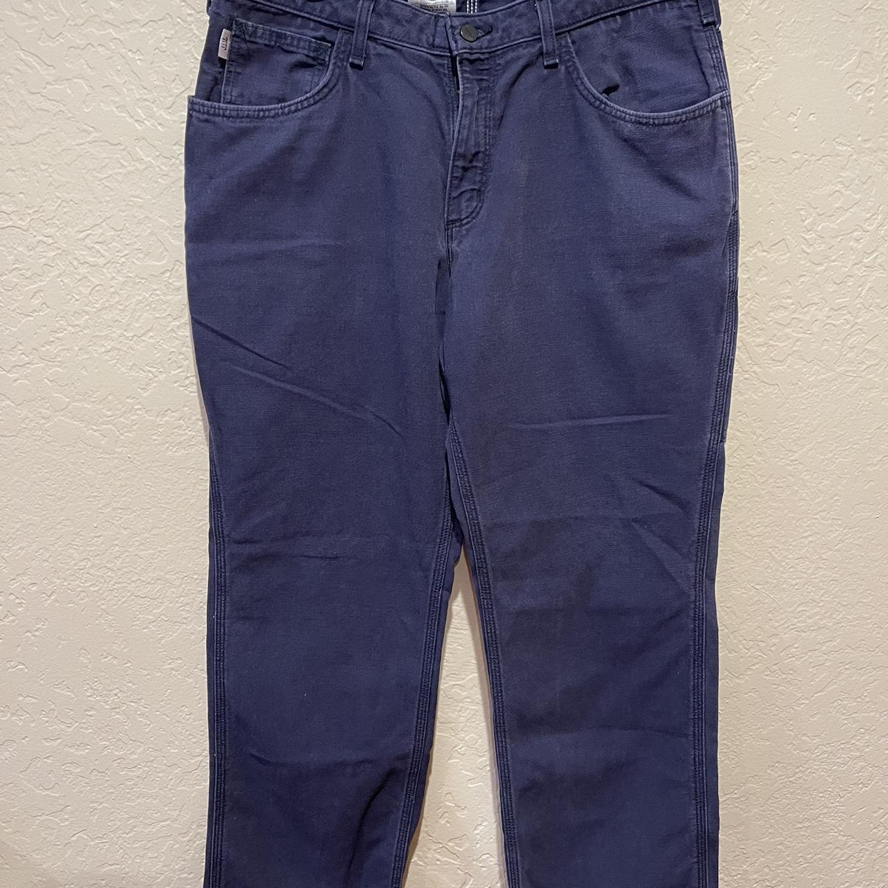 Carhartt FR Pants Womens Size 14 x 28 Blue Flame - Depop