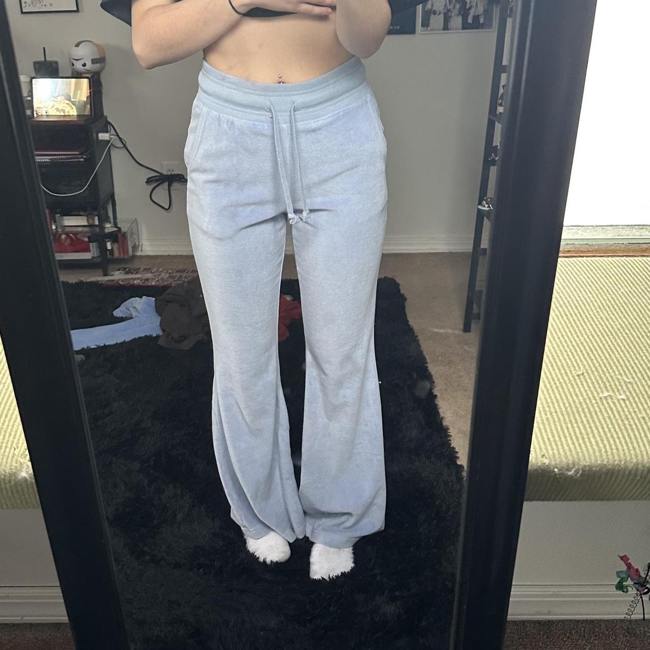 aerie flare grey ribbed velour flare pants! so cute - Depop