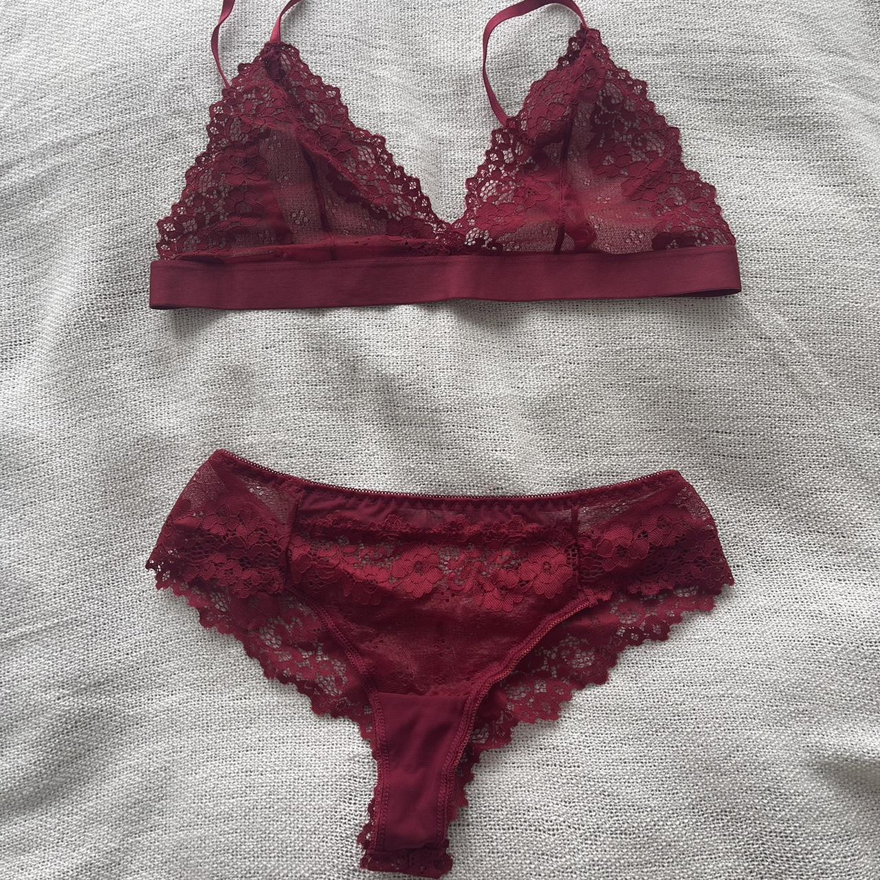 Women's Burgundy Bra | Depop