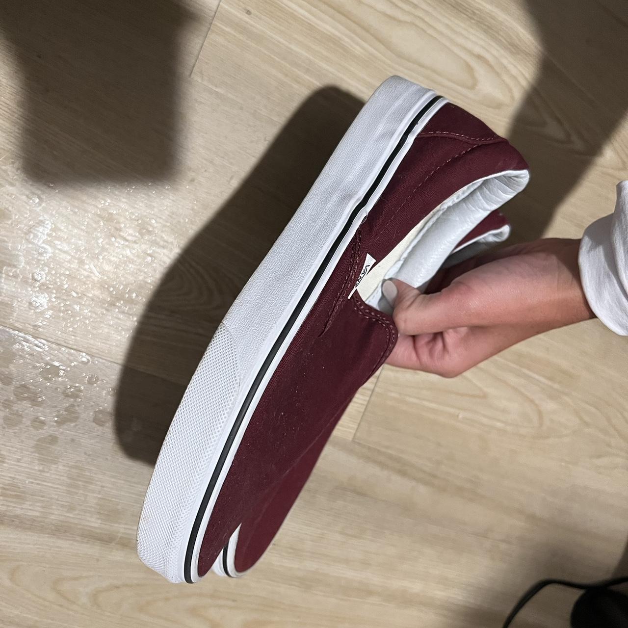 Burgundy slip hot sale on vans womens