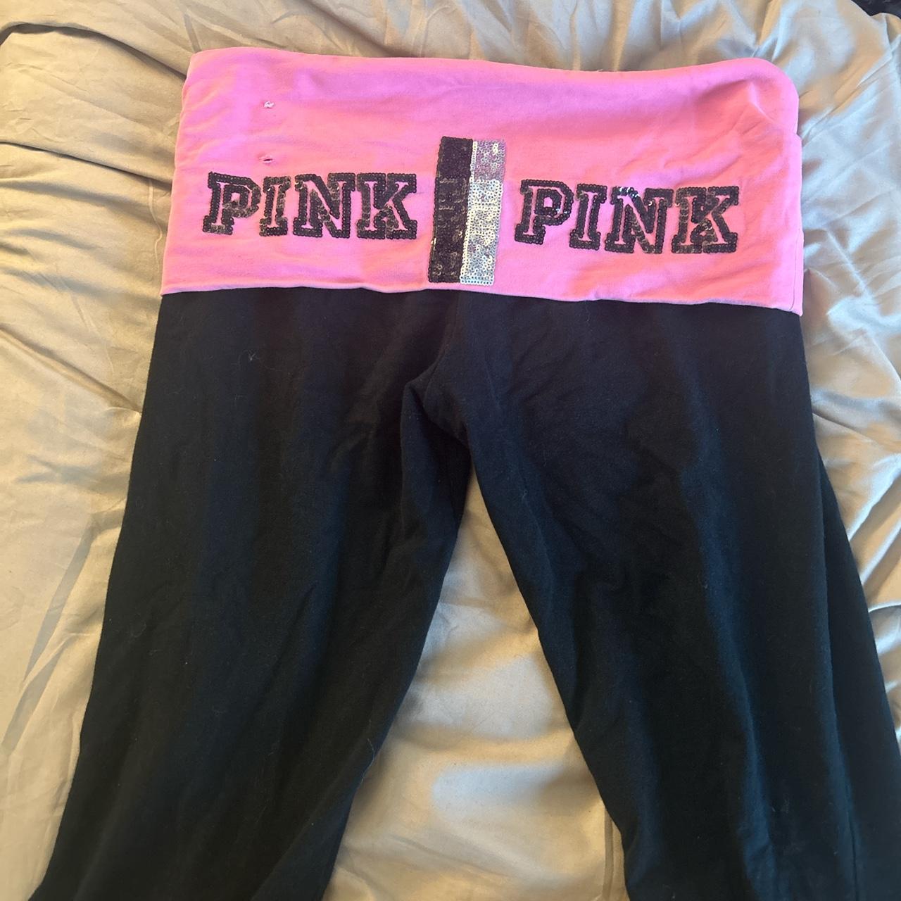 PINK VS YOGA FLARE LEGGINGS SIZE S (has two baby... Depop