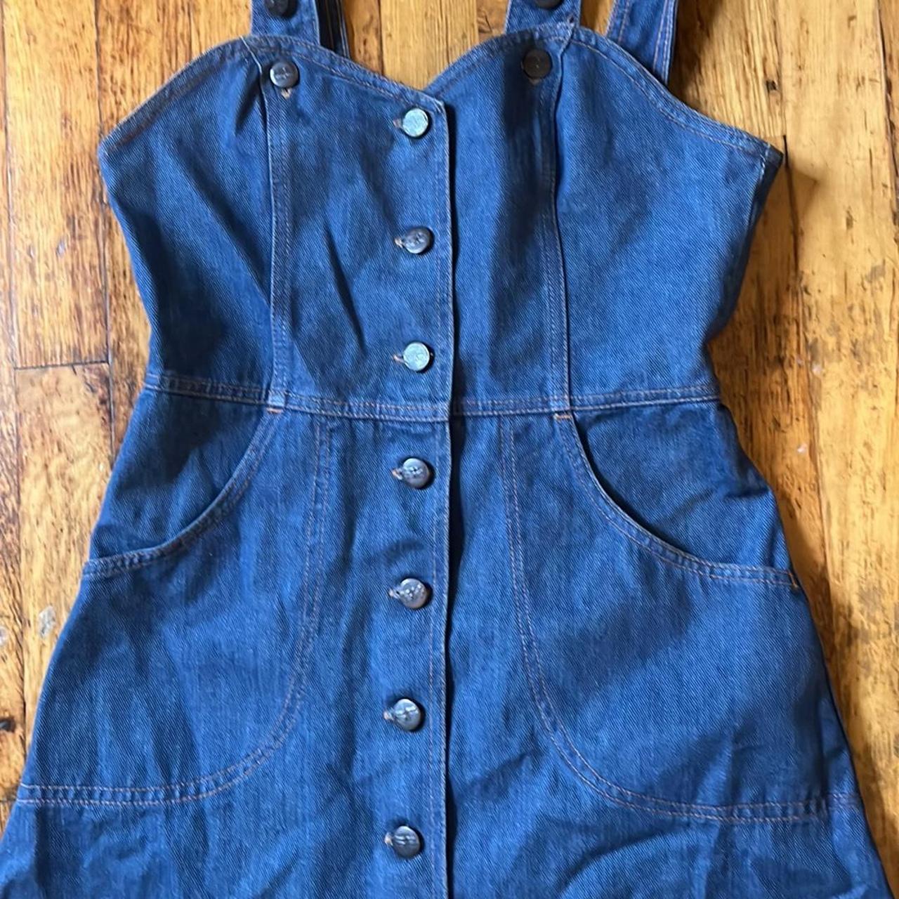 70’s denim dress with adjustable straps. Bought this... - Depop