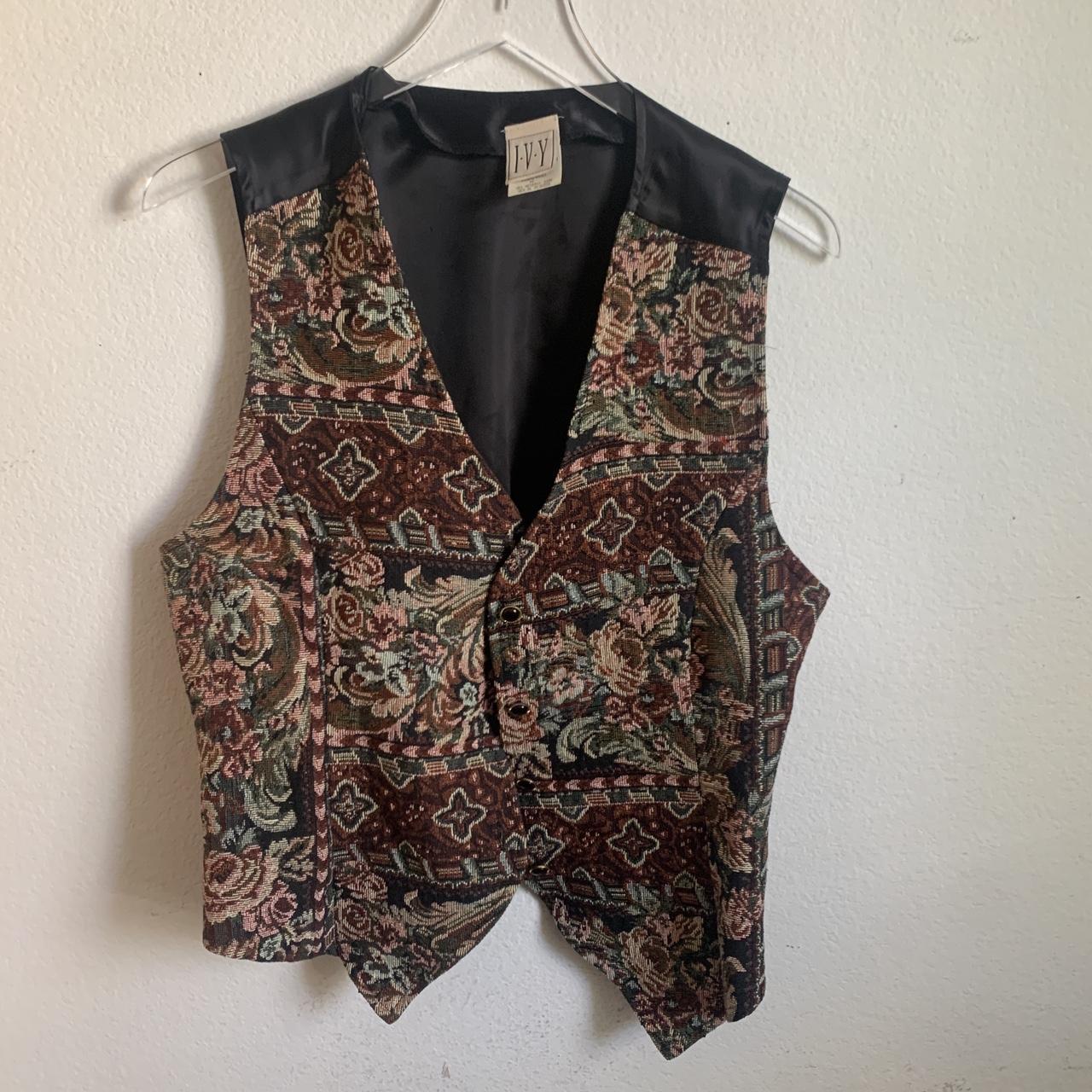 Women's Green and Brown Vest | Depop