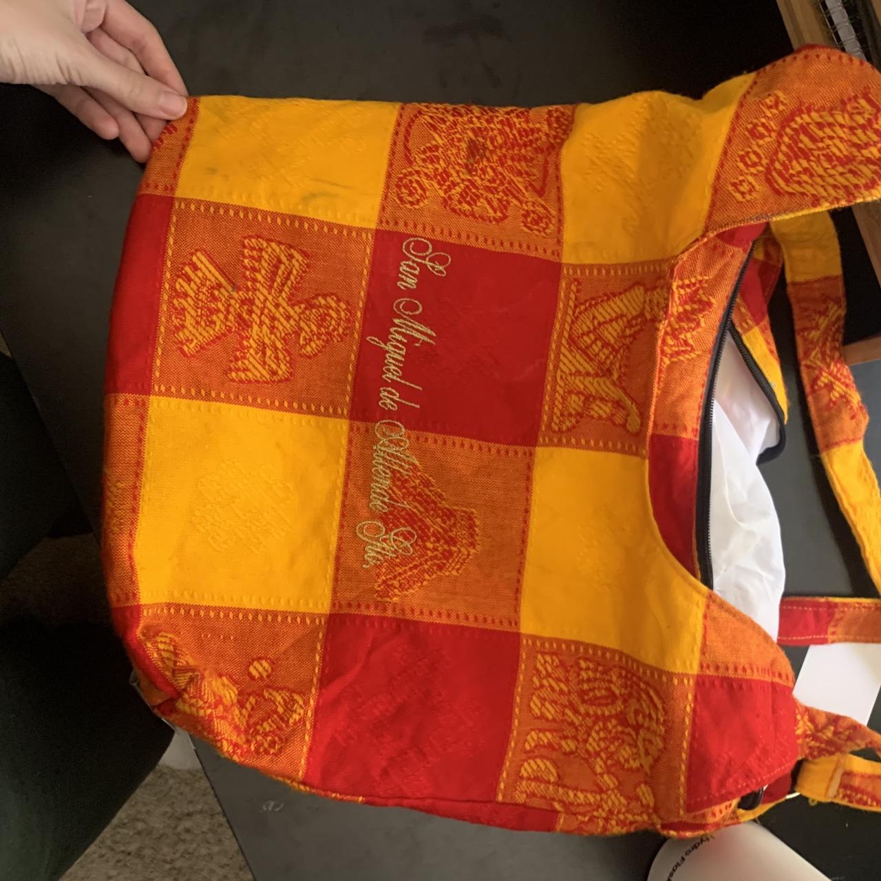 Red / yellow gingham bag 🧶 Tote bag shape with a... - Depop