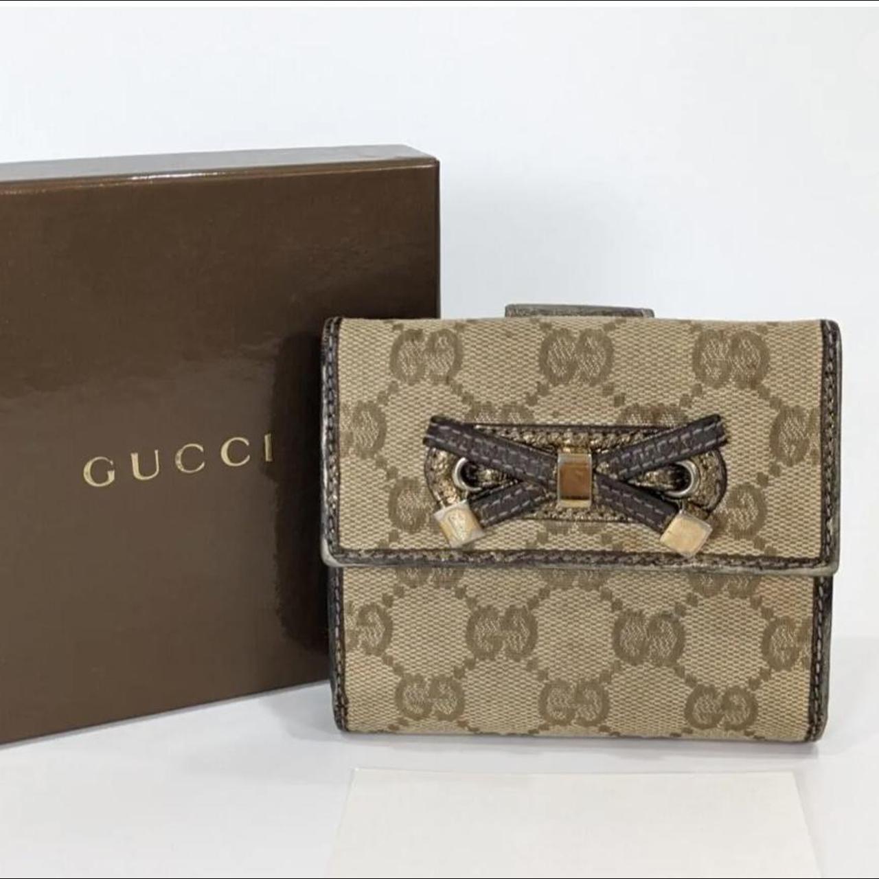 Gucci GG Supreme Canvas Leather Long Flap Wallet -Excellent Condition&  Authentic