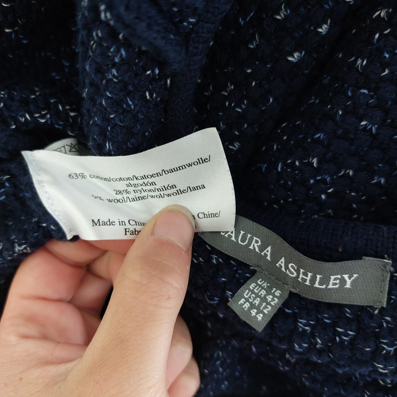 Laura Ashley size 16 navy blue zip up cardigan /... - Depop