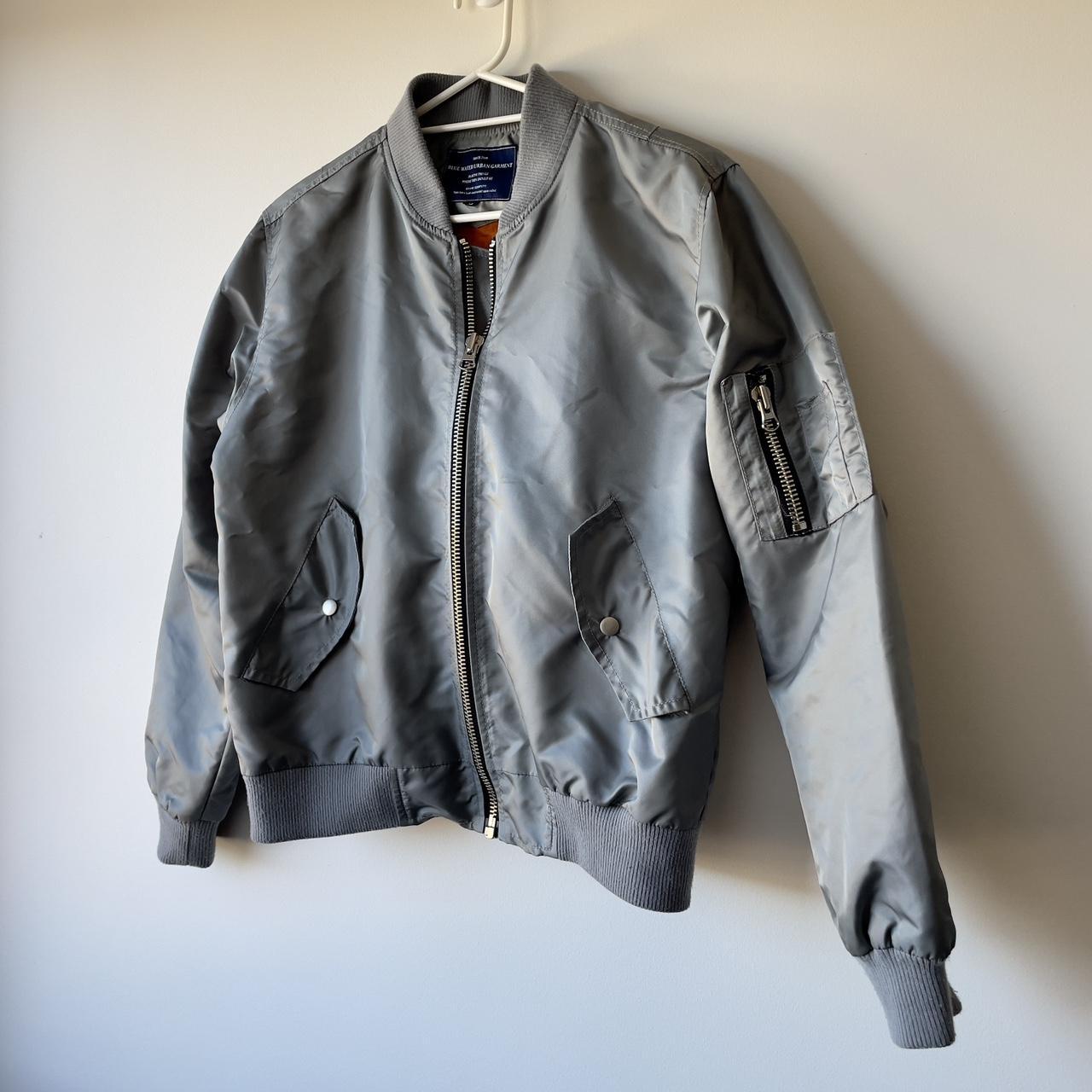 Grey Utility Bomber Jacket (Made in Korea) - Depop