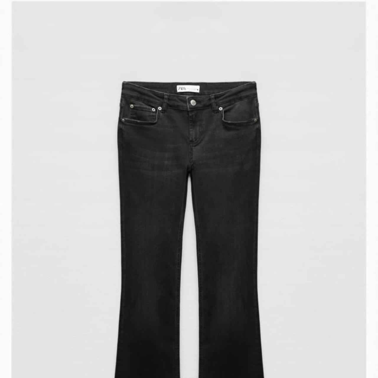 Zara black low rise slim bootcut jeans. Brand new. Depop
