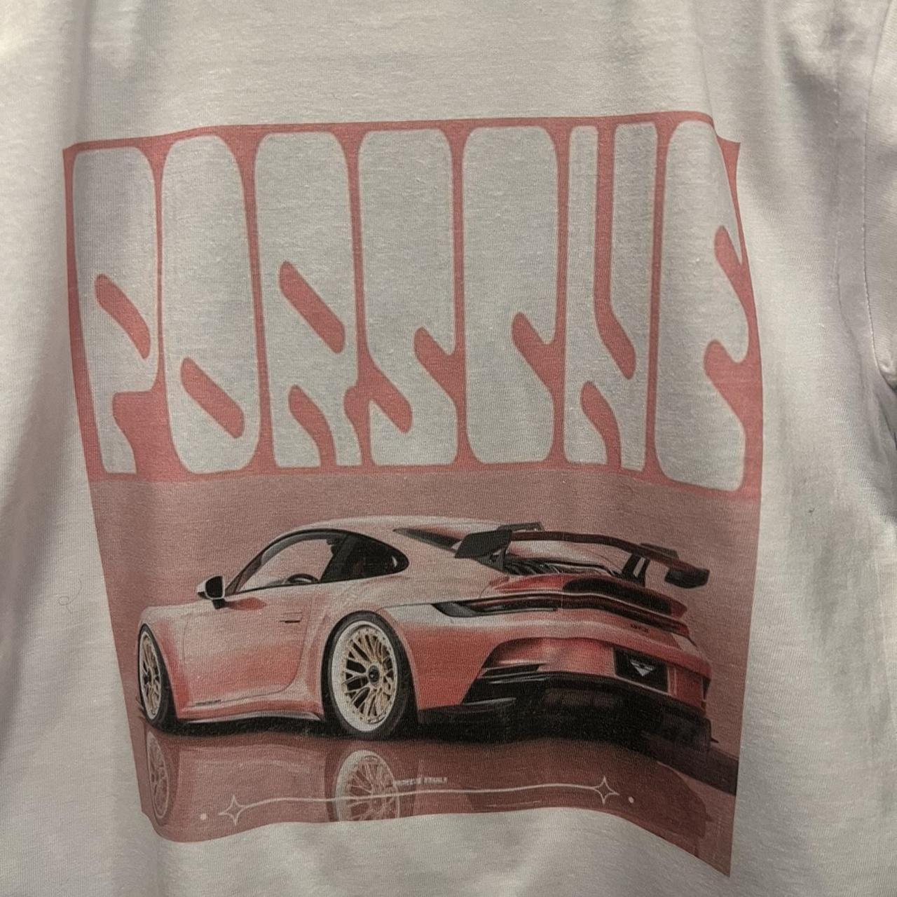 Pink Porsche 911 baby tee - Depop