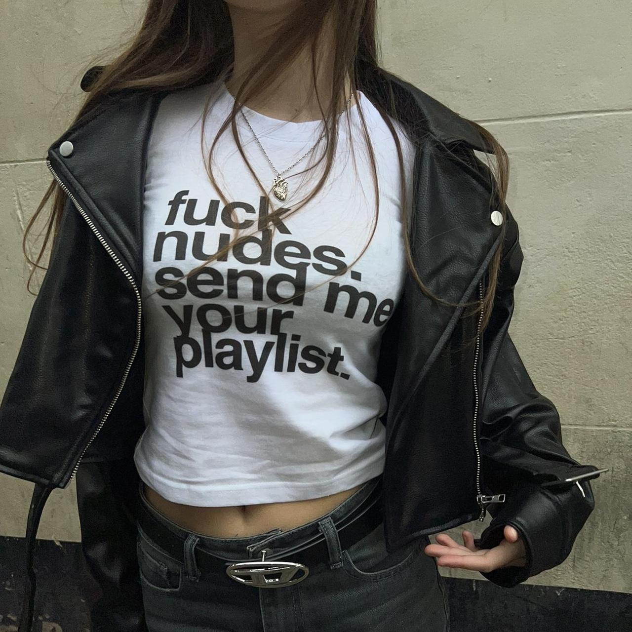 Fuck nudes baby tee 🖤❤️‍🔥 Send me your playlist! #fuck... - Depop