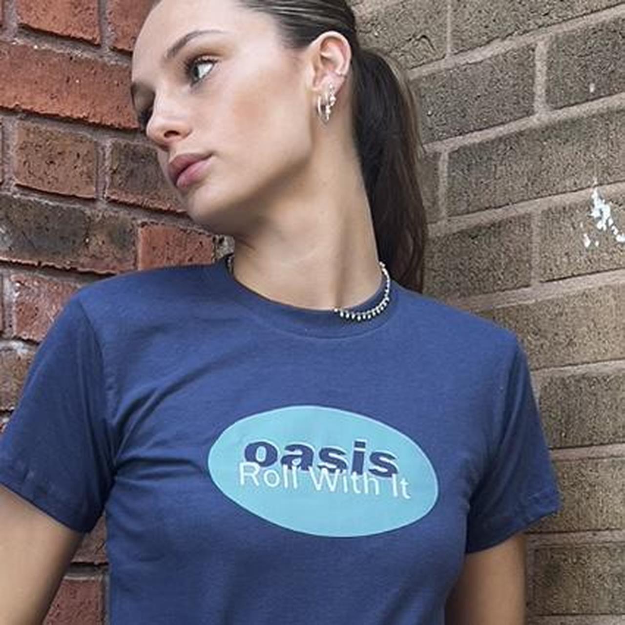 Oasis roll with it baby tee 🎸 Please note these are | Depop