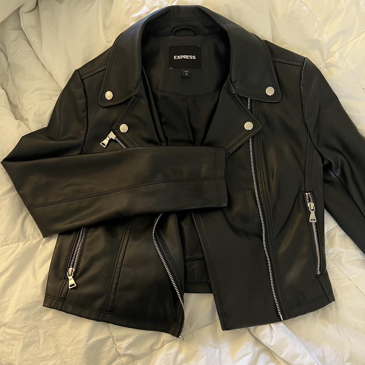 express cropped leather jacket