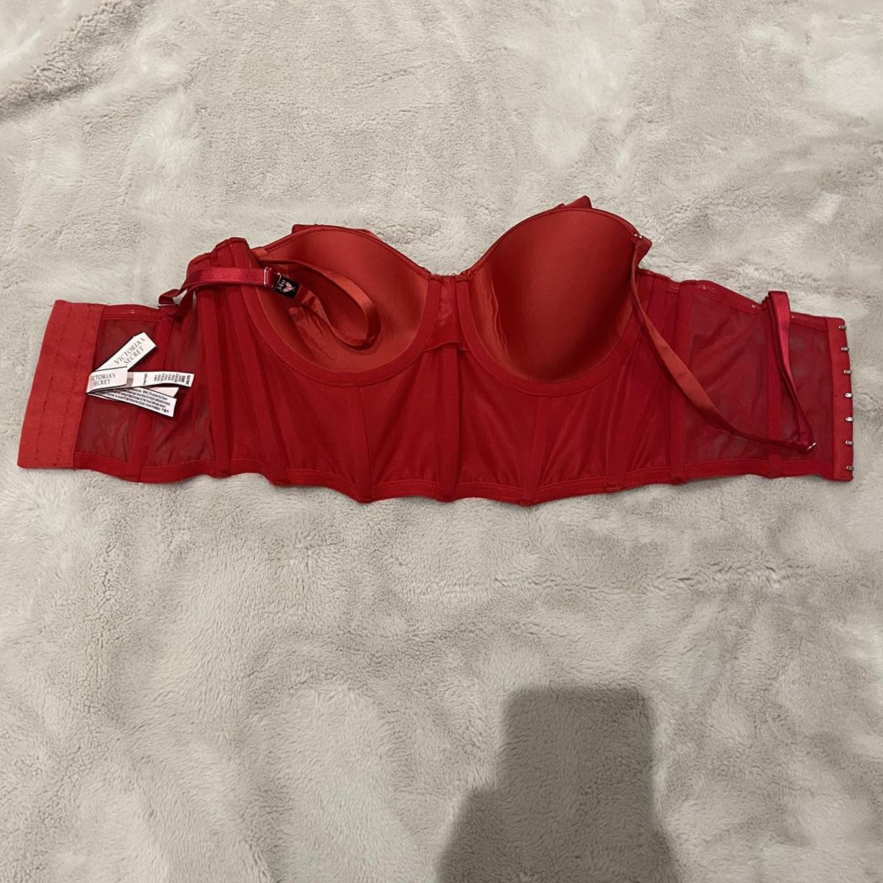 Victoria's Secret Women's Red Corset Depop