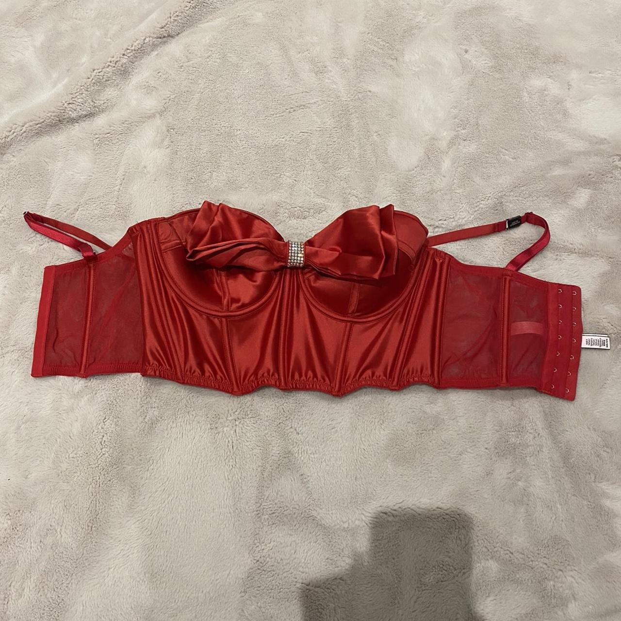 Victoria's Secret Women's Red Corset Depop