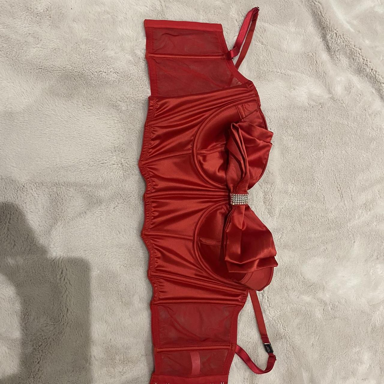Victoria's Secret Women's Red Corset Depop