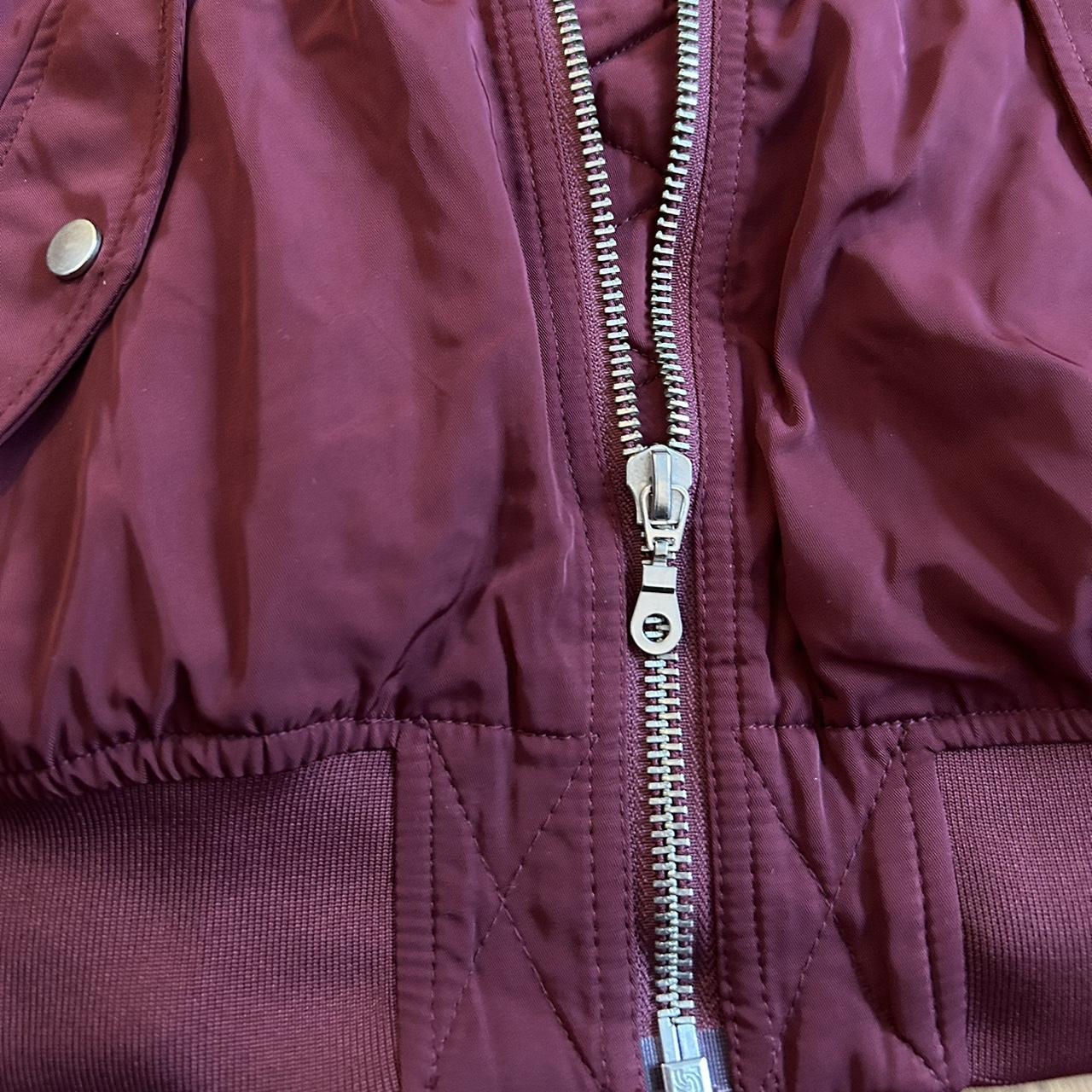 Zara Women's Burgundy and Red Jacket | Depop