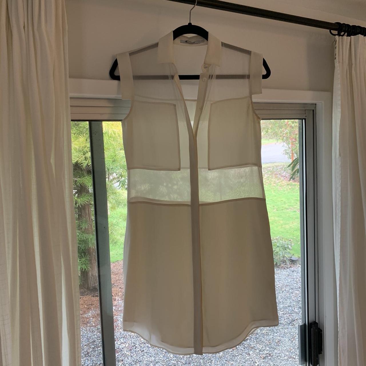 Alexander Wang 100% silk sheer paneled button up | Depop