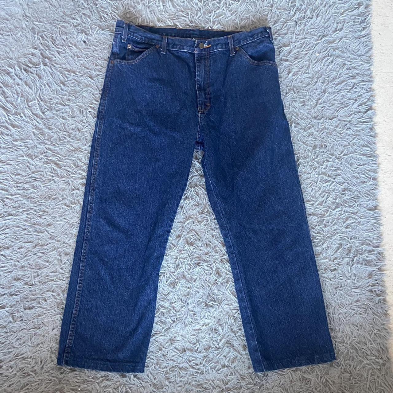 dark blue Dickies jeans size 38x29 condition... - Depop