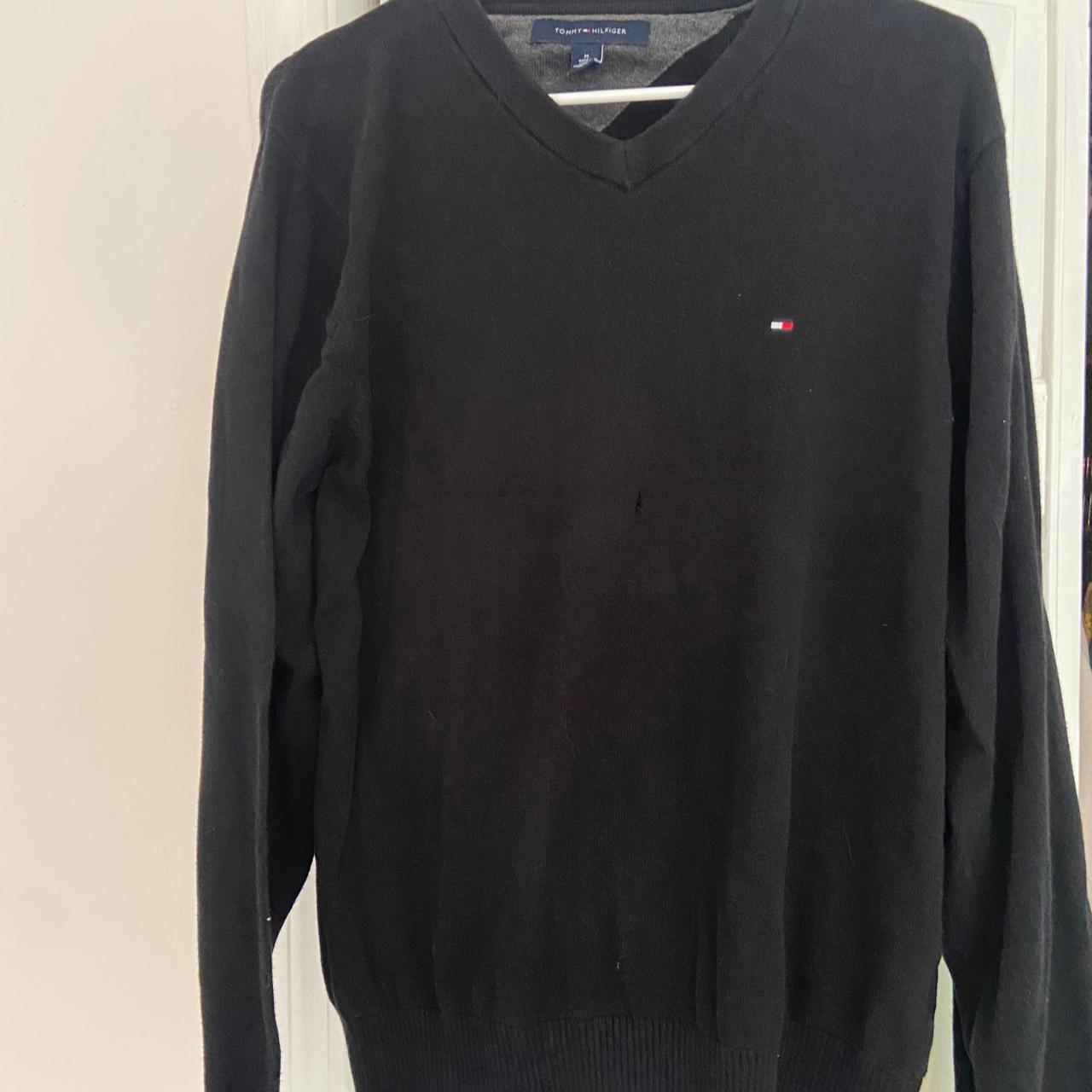 Black Tommy Hilfiger knit crewneck Size -... - Depop