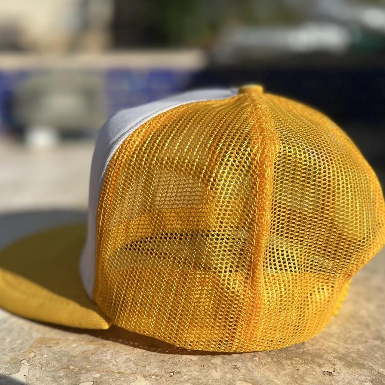 Vintage, Accessories, Vintage Id Rather Be Fishing Mesh Trucker Hat Cap  Yellow Fish Snapback