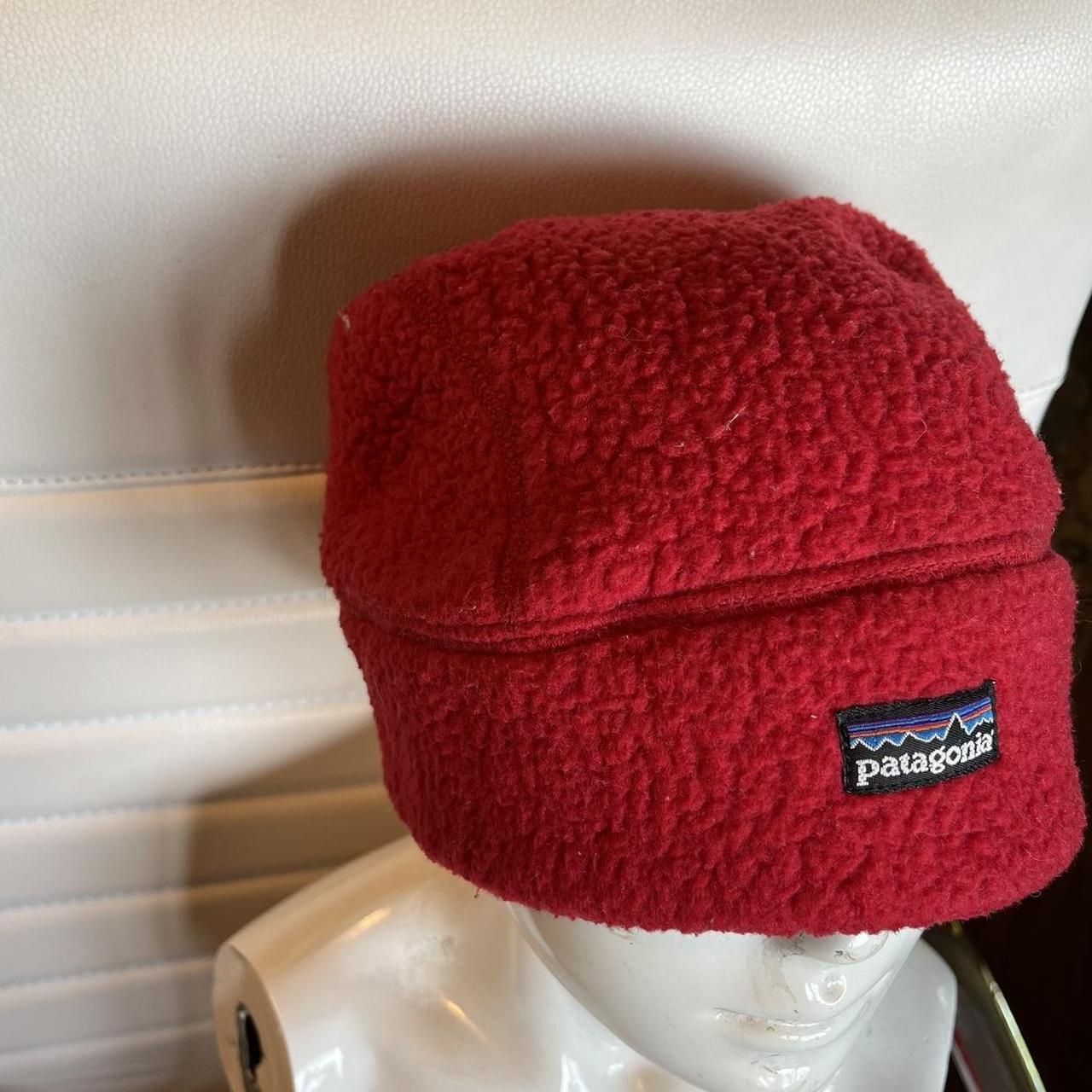 red patagonia fleece beanie. i believe it’s a large... - Depop