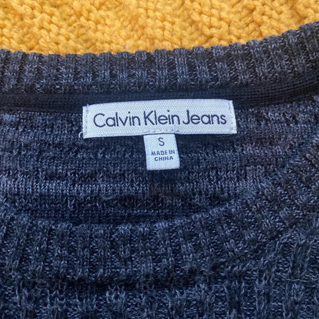 Grey calvin Klein sweater Size S barley worn - Depop