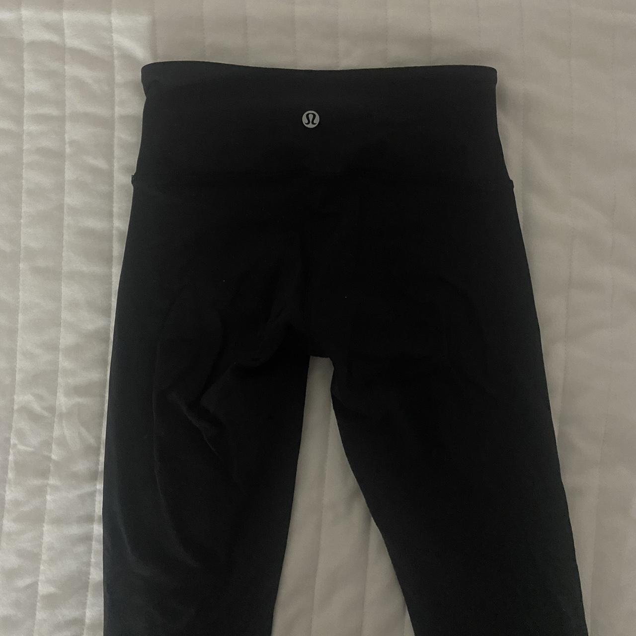 Black Lululemon leggings Size2 Low rise barley... Depop