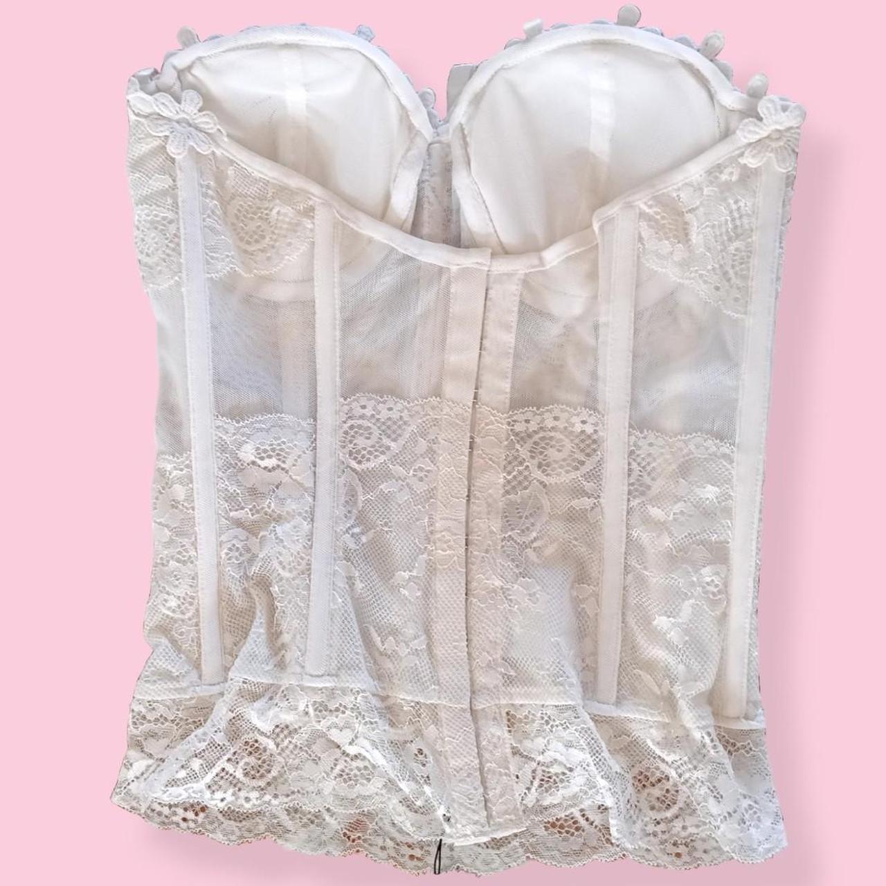 Corset story white strapless corset. White mesh with... - Depop